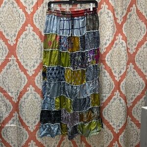 Ana & Kate Patchwork Boho Maxi Skirt in Multicolor